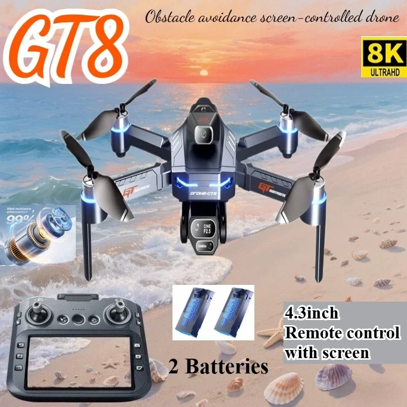 Drone Thermal Imaging - ドローン 4K HD GT8 カメラ障害物回避航空写真ブラシレスドローン スクリーン付き折りたたみ式