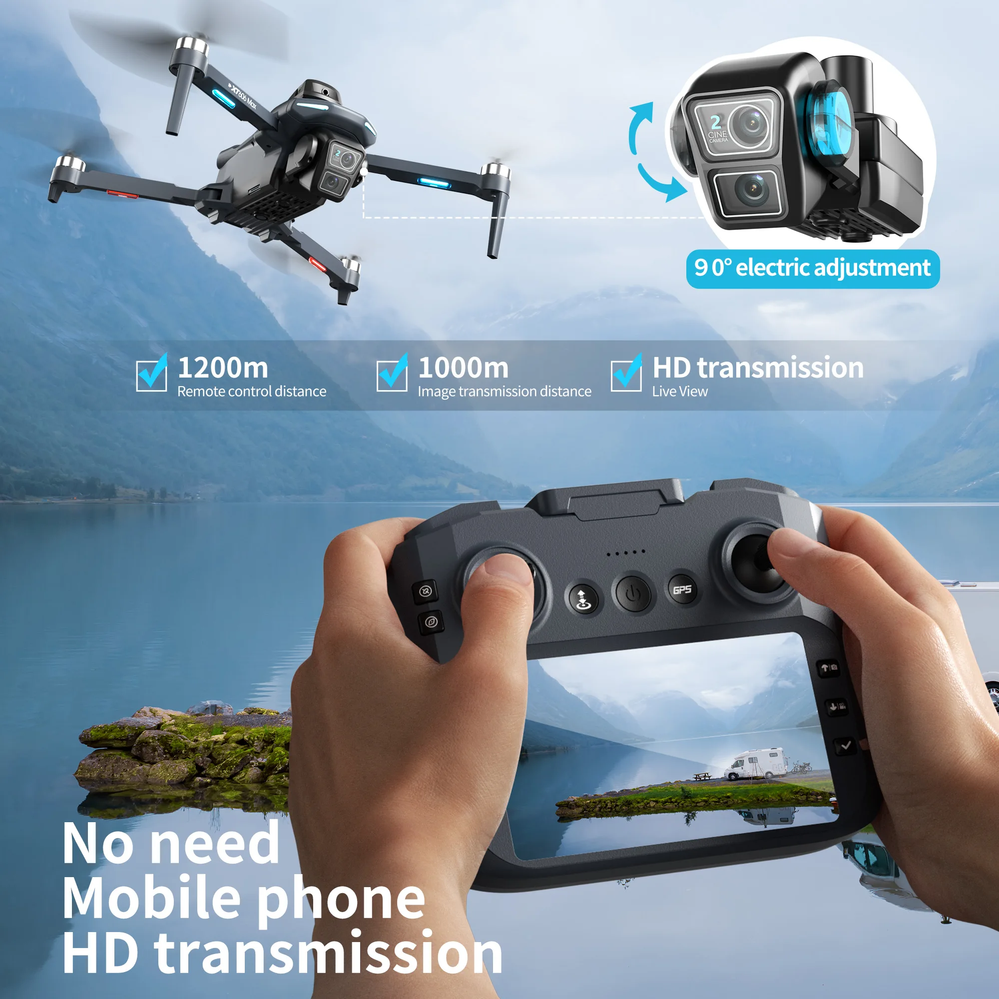 XT606 MAX GPSドローン 4Kプロフェッショナル  - Drone Surveying のレビューと価格